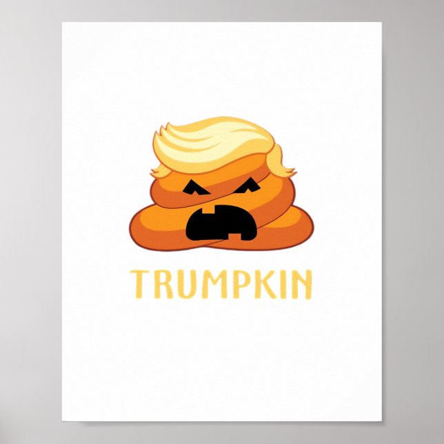 Poster Dia de as Bruxas engraçado de Poop Trumpkin (Frente)