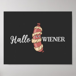 Poster Dia de as Bruxas engraçado Hotdog Hallowiener Pun