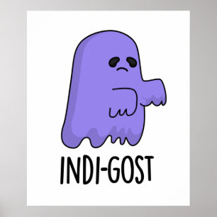 Poster Dia de as Bruxas engraçado Indi-gost Indigo Ghost 