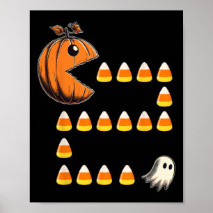 Poster Dia de as Bruxas engraçado Jack O Lanterna Comendo