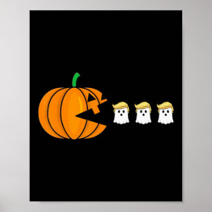 Poster Dia de as Bruxas engraçado Pumpkin Comendo Trump G