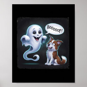 Poster Dia de as Bruxas engraçado Rouco Fantasma Cachorro
