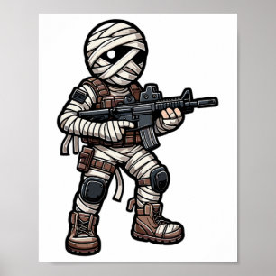 Poster Dia de as Bruxas engraçado Tático Exército Humano 