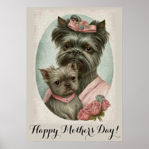 Poster Dia de as mães Cachorro Affenpinscher Mãe