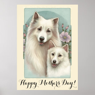 Poster Dia de as mães Cachorro Esquimó Americano