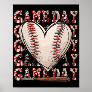 Poster Dia de as mães de beisebol no Dia do Jogo Leopardo