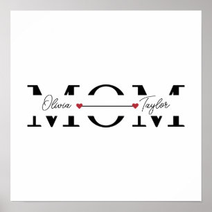 Poster Dia de as mães de Nome Personalizado da Mãe