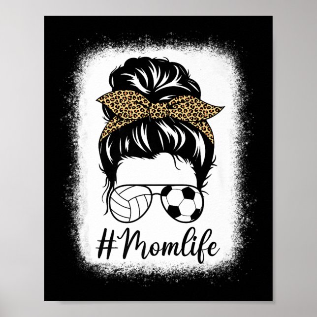 Poster Dia de as mães De Voleibol E Futebol Mamãe Má Vida (Frente)