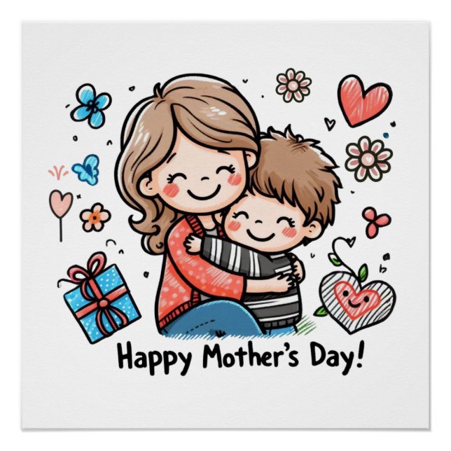 Pôster Dia de as mães Feliz (Frente)