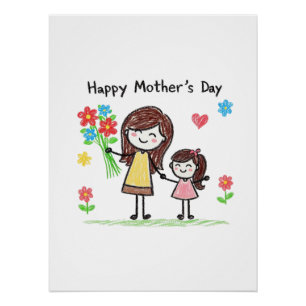 Pôster Dia de as mães Feliz