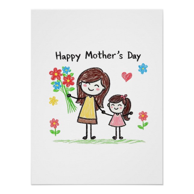 Pôster Dia de as mães Feliz (Frente)