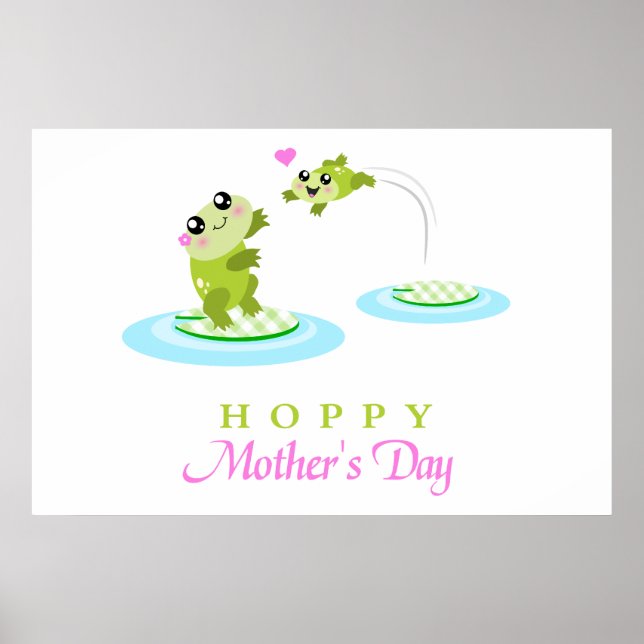 Poster Dia de as mães Feliz e Feliz Sapo (Frente)