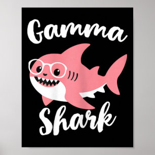 Poster Dia de as mães Gamma Shark Vovó Engraçado
