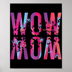 Poster Dia de as mães Mãe É Uau Pincel De Arte De Cabeça