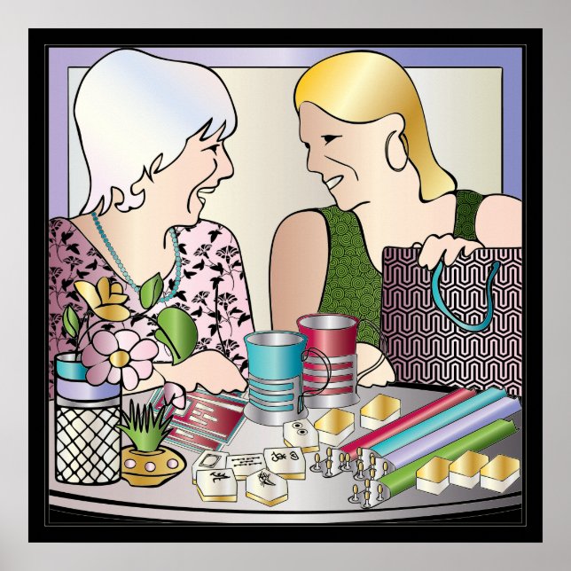 Pôster Dia de as mães Mah Jongg (Frente)