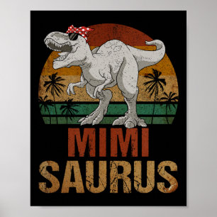 Poster Dia de as mães Mimisaurus T Rex Dinosaur Mimi Saur