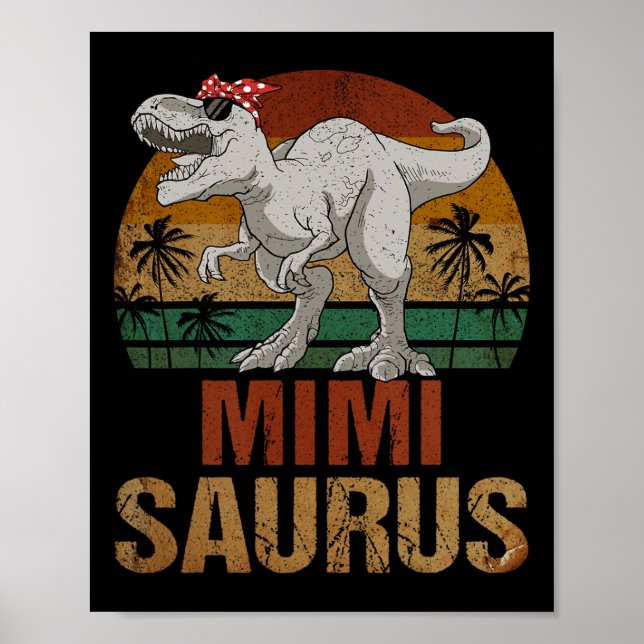 Poster Dia de as mães Mimisaurus T Rex Dinosaur Mimi Saur (Frente)