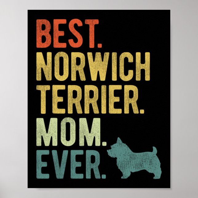 Poster Dia de as mães Norwich Terrier Mãe de Cão (Frente)
