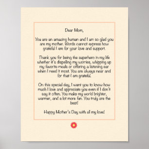 Poster Dia de as mães Personalizado - Letra