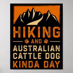Poster Dia de Caminhada e Cachorro de Gado Australiano Az
