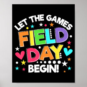 Poster Dia de Campo Que Os Jogos Comecem Crianças Meninas