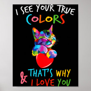 Poster Dia de Conscientização do Autismo dos Gatos Cute C