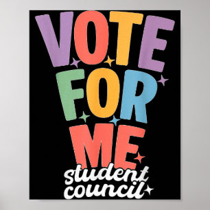 Poster Dia de Eleição Escolar Engraçado Vote Em Mim Conse