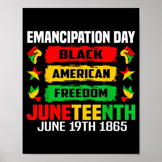Poster Dia de emancipação Juneteenth negro 19 de junho de (Frente)