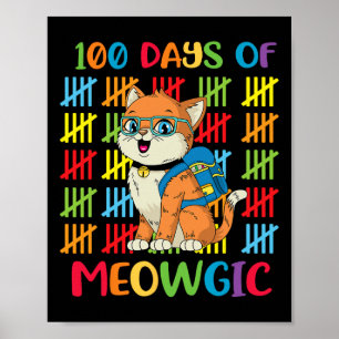 Poster Dia de Gato Meowgic Garotos Da Escola De Gato Pres