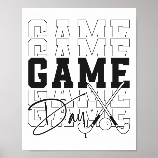 Poster Dia de Jogo de Hóquei em Campo  (Frente)