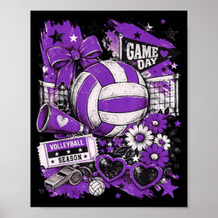Poster Dia de Jogo de Volei Garotas Mãe de Volei Verde Ág