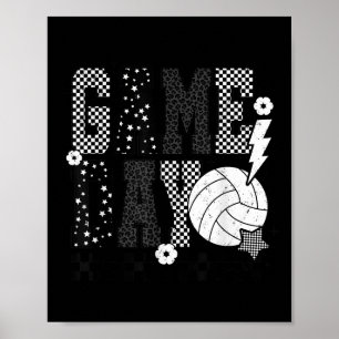 Poster Dia de Jogo Voleibol Verificado Engraçado Voleibol