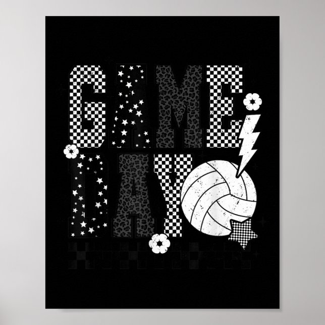 Poster Dia de Jogo Voleibol Verificado Engraçado Voleibol (Frente)