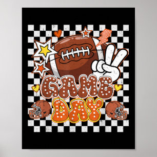 Poster Dia de Jogo Xadrez Cute Coquette Laço Futebol Mulh
