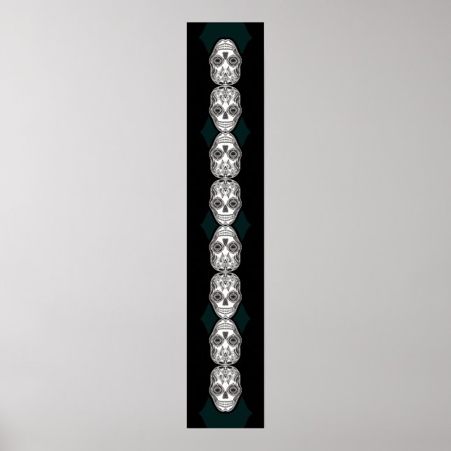 Poster Dia de los Muertos Aquela Menina Skull Diamond Pat (Frente)