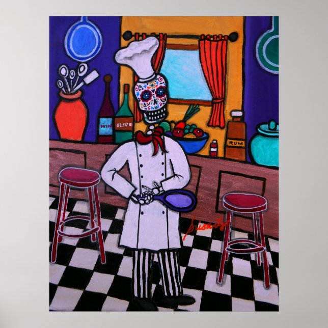 Pôster Dia de los Muertos Chef (Frente)