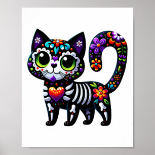 Poster Dia De Los Muertos Cinco De Mayo Cat Sugar Skype M