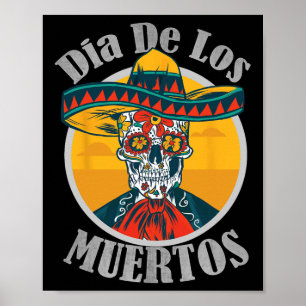 Poster Dia De Los Muertos Do Céu Morto Figurino H
