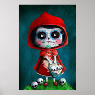 Poster Dia de los Muertos Little Red Riding Hood
