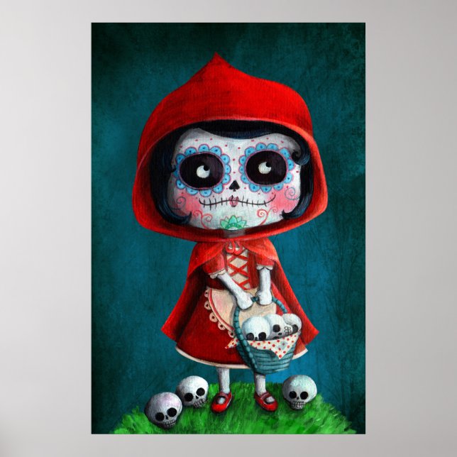 Poster Dia de los Muertos Little Red Riding Hood (Frente)