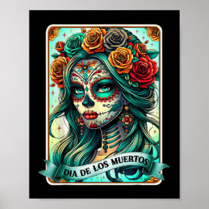 Poster Dia De Los Muertos Rosa Dia Da Mulher De