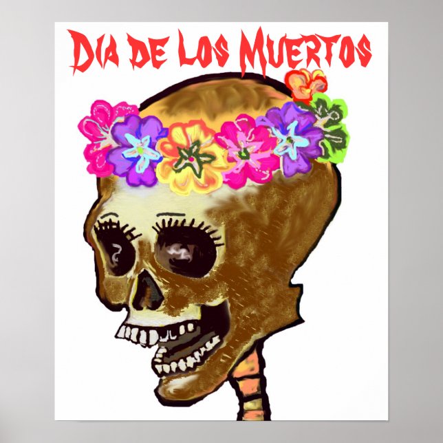Poster Dia de los Muertos skull (Frente)