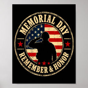 Poster Dia de memorial, lembre-se e honre o saudação do s