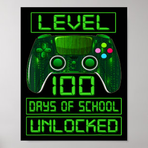 Poster Dia De Meninos Escolares Nível 100 Dias De Desbloq