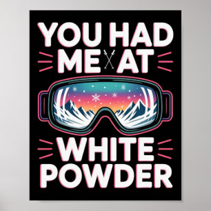 Poster Dia de Neve para Homens e Mulheres. Esqui Divertid