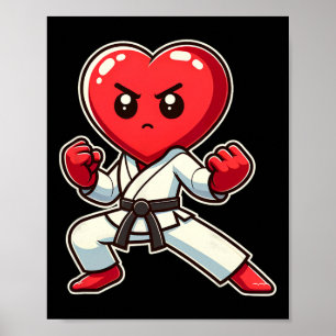 Poster Dia de os namorados Cardíaco Karate Taekwondo Mma 