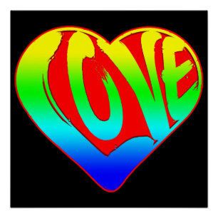 Pôster Dia de os namorados Colorida do Amor