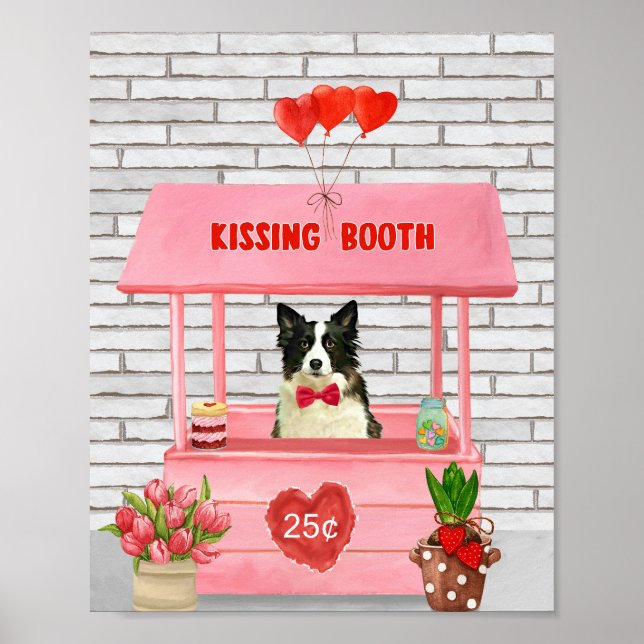 Poster Dia de os namorados de Cachorro de Borda Beijando  (Frente)