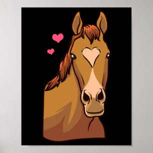 Poster Dia de os namorados De Cavalo Camisa Coração Pony 