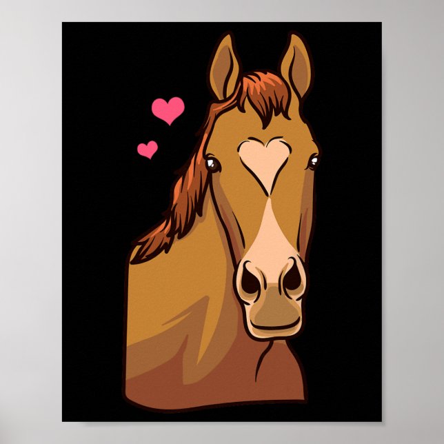 Poster Dia de os namorados De Cavalo Camisa Coração Pony  (Frente)